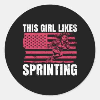 Sticker Rond Aime Sprint Athletics Hobby Sprinter