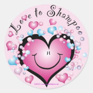 Sticker Rond AIMER au shampooing ©StyleStickers™