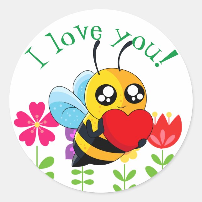 Sticker Rond Aimer Bee (Devant)