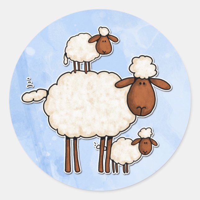 Sticker Rond aimer ewe (pas de texte) (Devant)
