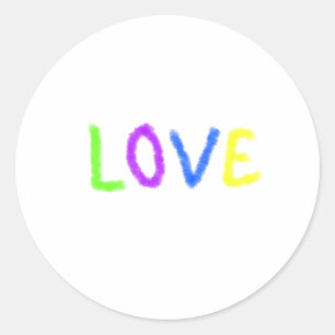Sticker Rond Aimer fierté arc en ciel aquarelle LGBTQ Juin mode