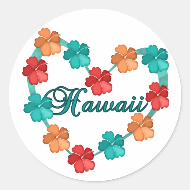 Sticker Rond Aimer Hawaii (Devant)