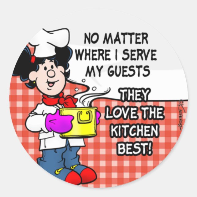 Sticker Rond Aimer La Cuisine Le Mieux (Devant)