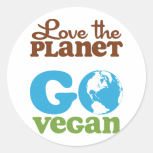 Sticker Rond Aimer la planète Go Vegan