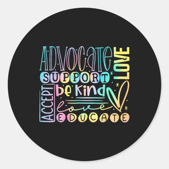 Sticker Rond Aimer l'avocat Soutien Accepter être gentil (Devant)