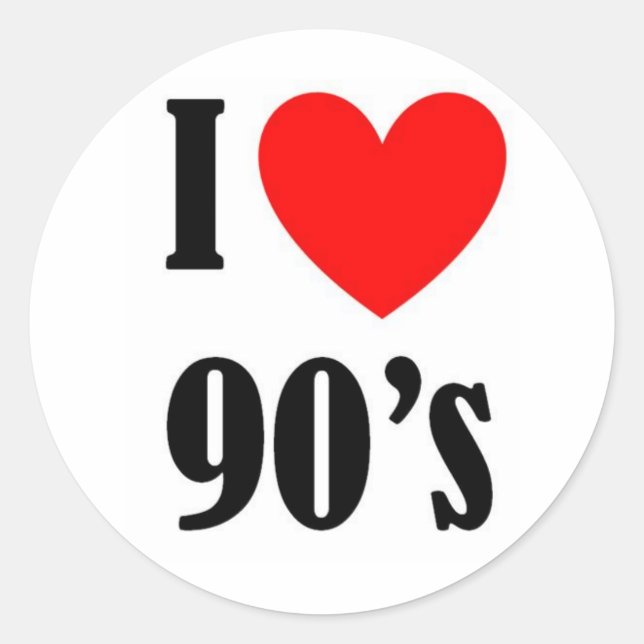 Sticker Rond Aimer les années 90 (Devant)