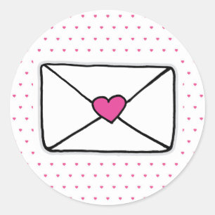 Sticker Rond Aimer Mail Enveloppe Coeur Enveloppe Enveloppe Ena