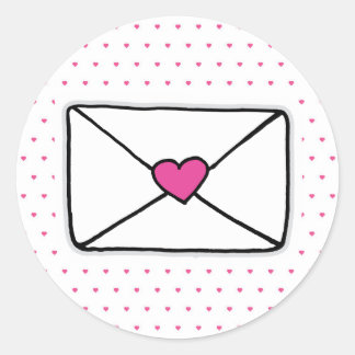 Sticker Rond Aimer Mail Enveloppe Coeur Enveloppe Enveloppe Ena