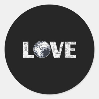 Sticker Rond Aimer Mère Terre Planète Environnementaliste Terre