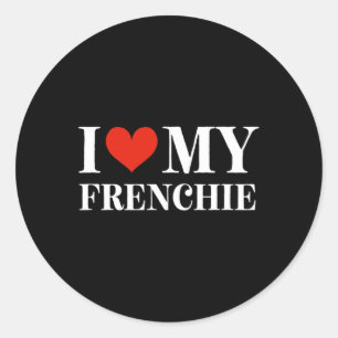Sticker Rond Aimer mon Frenchie