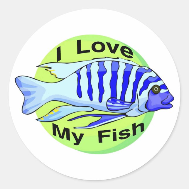 Sticker Rond Aimer mon poisson (Devant)