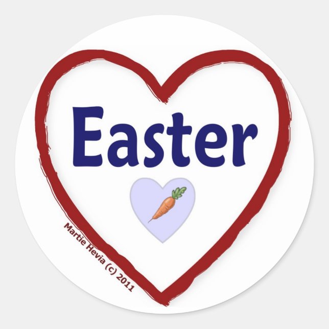 Sticker Rond Aimer Pâques (Devant)