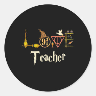 Sticker Rond Aimer Professeurs sorciers Ck À L'École Halloween