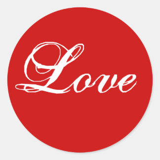Sticker Rond Aimer Sceau ROUGE avec lettres blanches