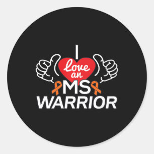 Sticker Rond Aimer Une Sclérose En Plaques Mme Warrior