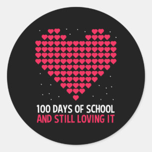 Sticker Rond Aimez 100 Jours De Cadeau Scolaire Pour Étudiant E