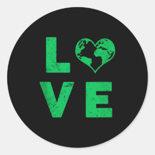 Sticker Rond Aimez la planète Terre réservoir environnemental e