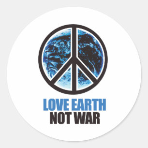 STICKER ROND AIMEZ LA TERRE PAS LA GUERRE
