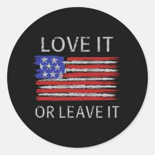 Sticker Rond Aimez-le ou laissez-le États-Unis Drapeau