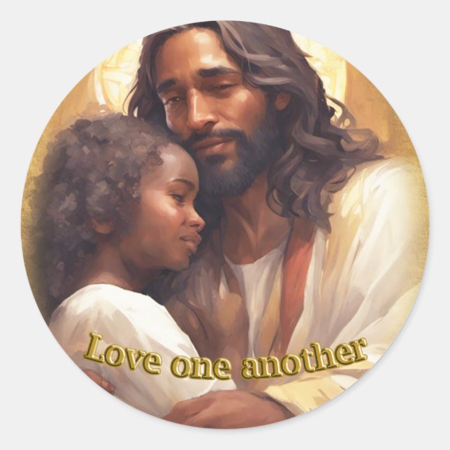 Sticker Rond Aimez les uns les autres (Devant)