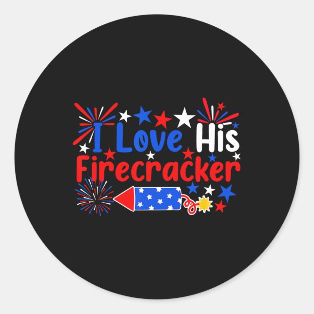 Sticker Rond Aimez Son Pirate Funny 4 Juillet Fireworks C (Devant)