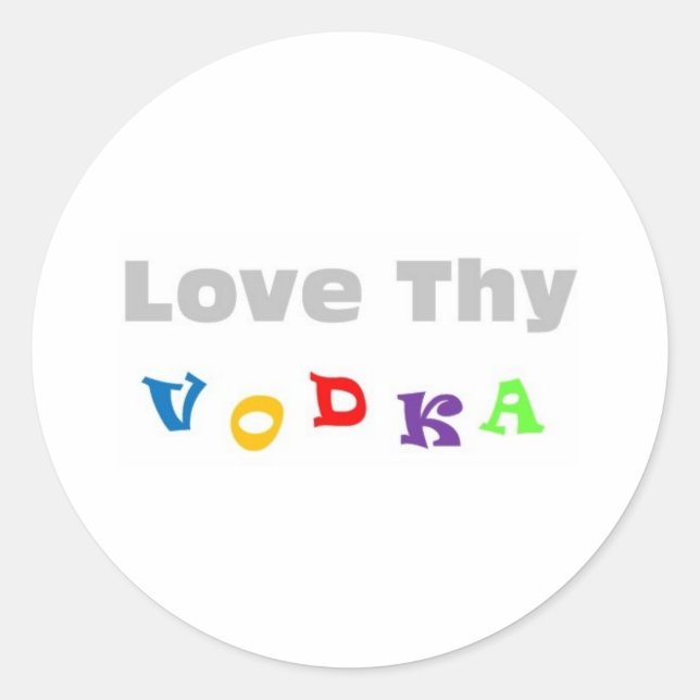 Sticker Rond Aimez Votre Vodka (Devant)
