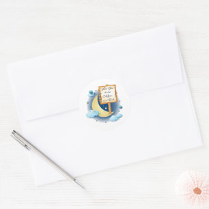 Sticker Rond Aimez-vous à la Lune et retour