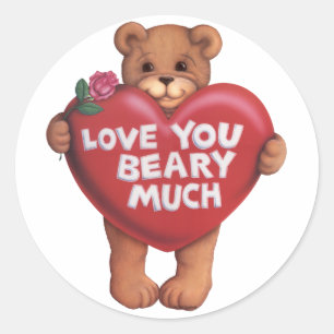 Sticker Rond Aimez-vous Beary beaucoup des produits