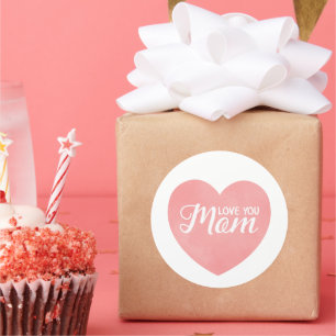 Sticker Rond Aimez-vous maman texte, la conception du coeur de