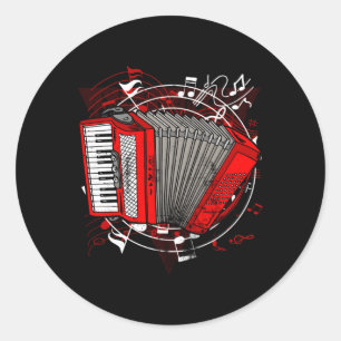 Sticker Rond Air Accordion Colors Music Instrut Accordion