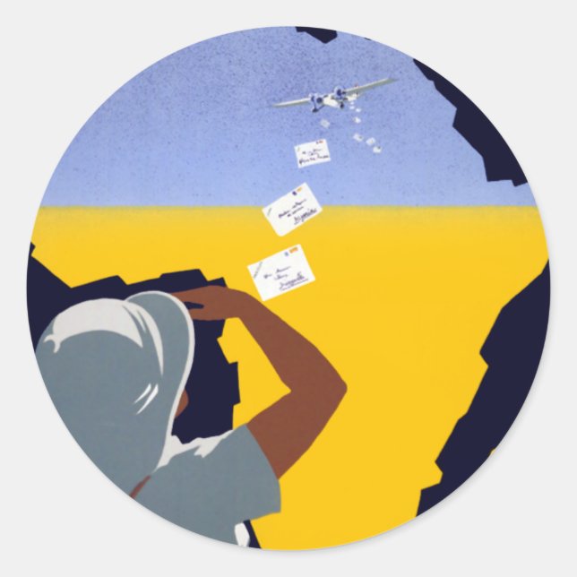 Sticker Rond Air Afrique : L'Afrique Francaise (Devant)