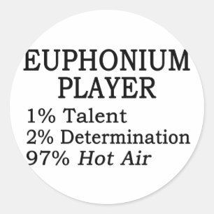 Sticker Rond Air chaud de joueur d'euphonium
