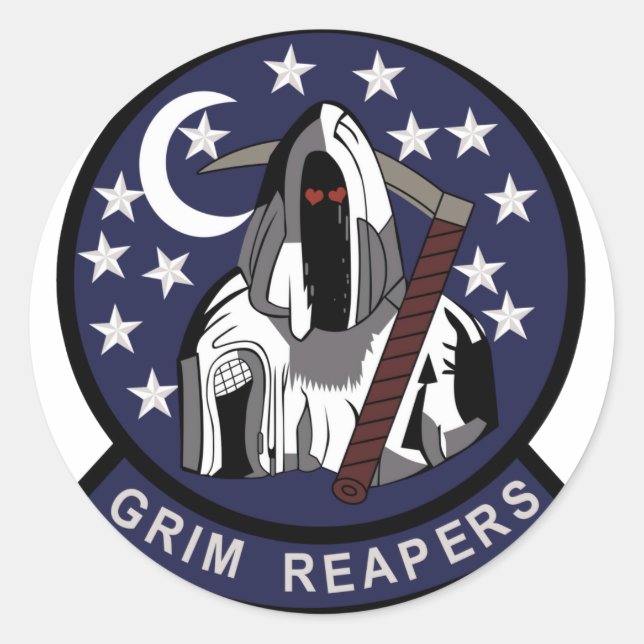 Sticker Rond AIR FORCE BLACK OPS AREA 51 4451st GRIM REAPERS ST (Devant)
