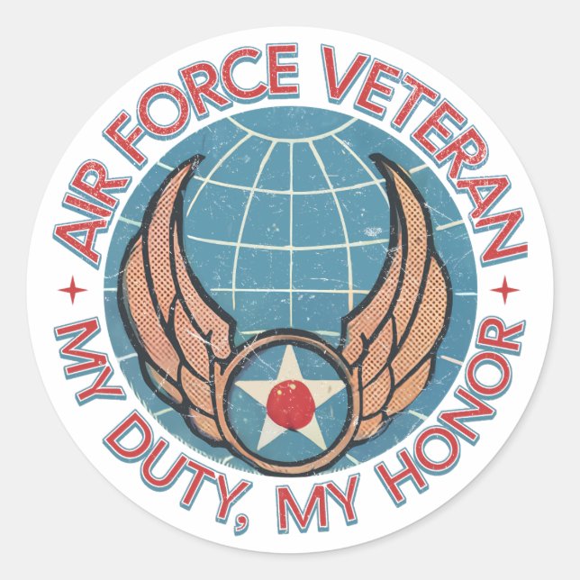 Sticker Rond Air Force Veteran (Devant)