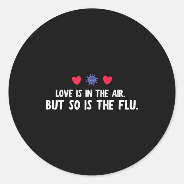Sticker Rond Air si grippe Saint-Valentin (Devant)