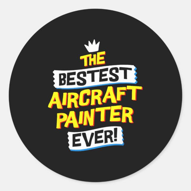 Sticker Rond Aircraft Painter, Funny Airplane Paint Job Occupat (Devant)