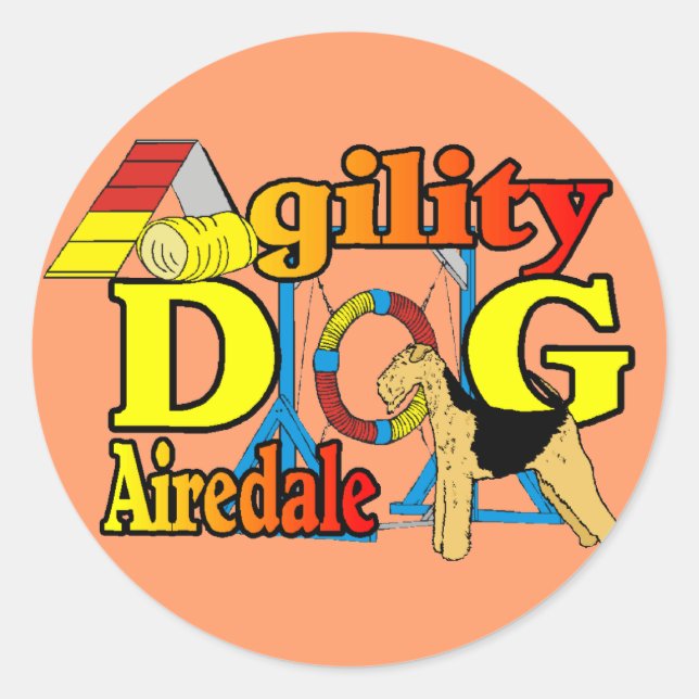 Sticker Rond Airedale_Cadeaux D'Agilité (Devant)