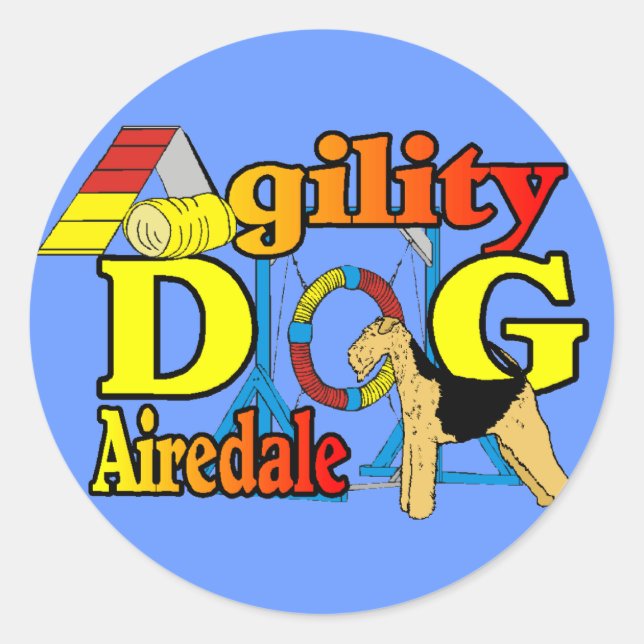 Sticker Rond Airedale_Cadeaux D'Agilité (Devant)