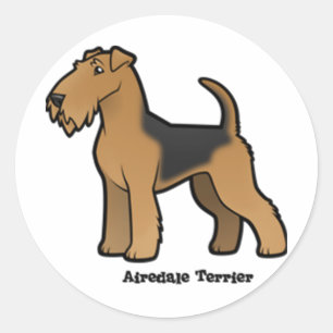 Sticker Rond airedale terrier