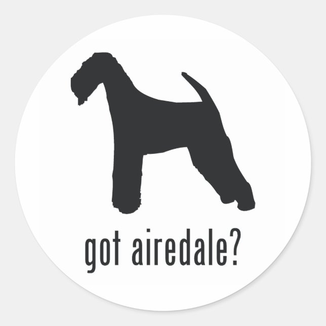 Sticker Rond Airedale Terrier (Devant)