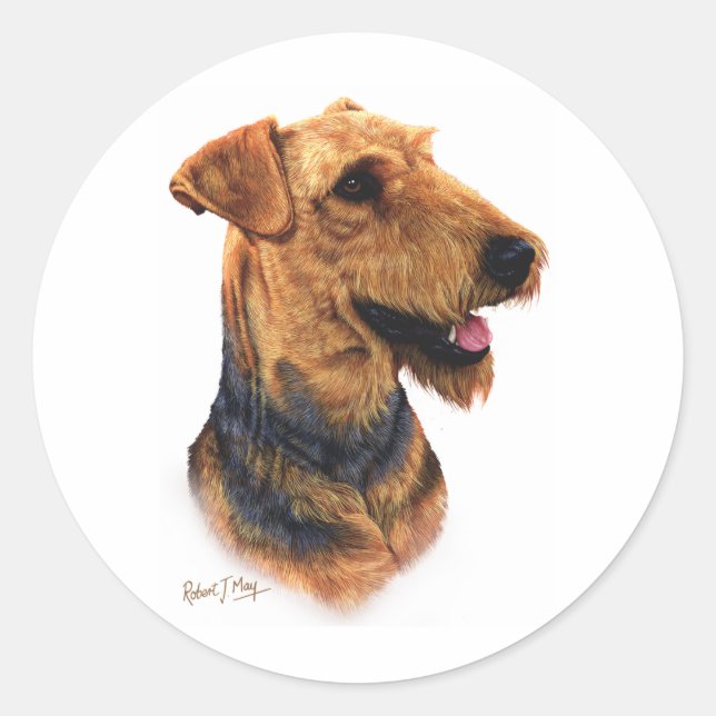 Sticker Rond Airedale Terrier (Devant)
