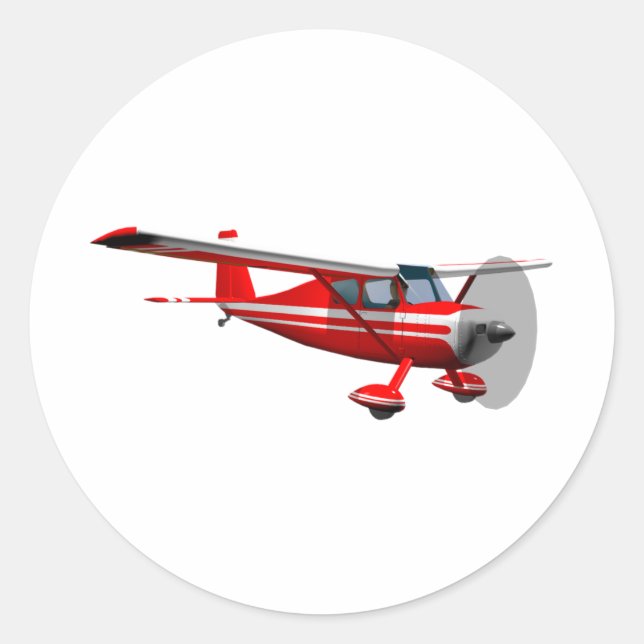 Sticker Rond Airplane rouge (Devant)