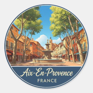 Sticker Rond Aix-en-Provence France Travel