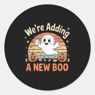 Sticker Rond Ajout D'Un Nouveau Fantôme Halloween Pregnant Ann