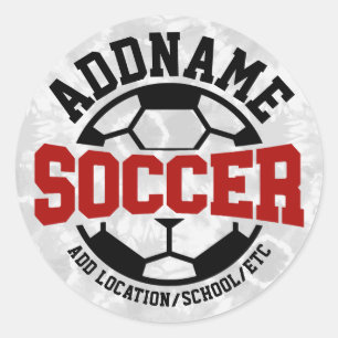 Sticker Rond AJOUT PERSONNALISÉ NOM Joueur de football Cravate-