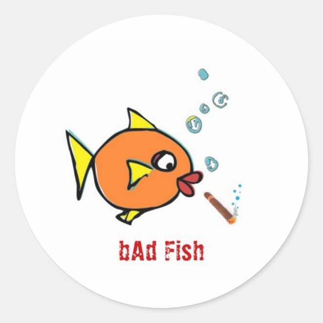 Sticker Rond Ajouter des extras de poisson (Devant)