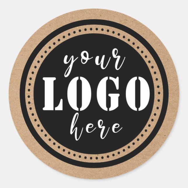 Sticker Rond Ajouter du papier logo Kraft (Devant)