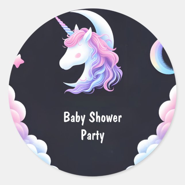 Sticker Rond Ajouter Glow Space Royal Pony Unicorn Baby Girl Do (Devant)