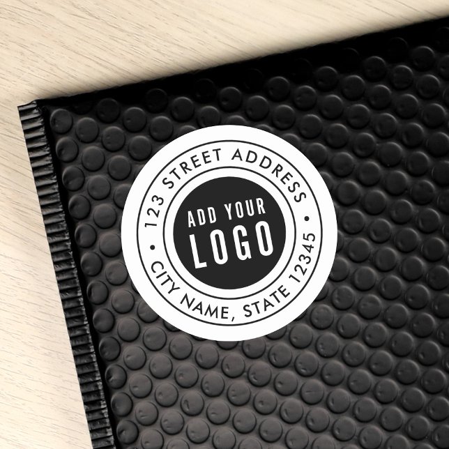 Sticker Rond Ajouter l'adresse de retour à la double bordure ro (Créateur téléchargé)