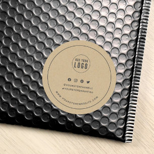 Sticker Rond Ajouter Logo Gris Bordure Médias sociaux Marque Kr